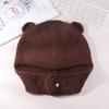Cappello di Lana Carino con Orecchie d'Orso Giapponese per Donna in Autunno e Inverno Nuovo Caldo Cappello a Maglia che Mostra il Viso Protezione per Collo e Orecchie Cappello