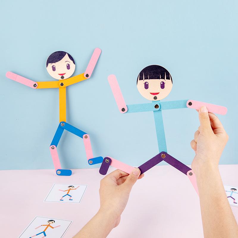 Children's Creative Sports Wooden Figure Game for Hand-Eye Coordination and Early Education