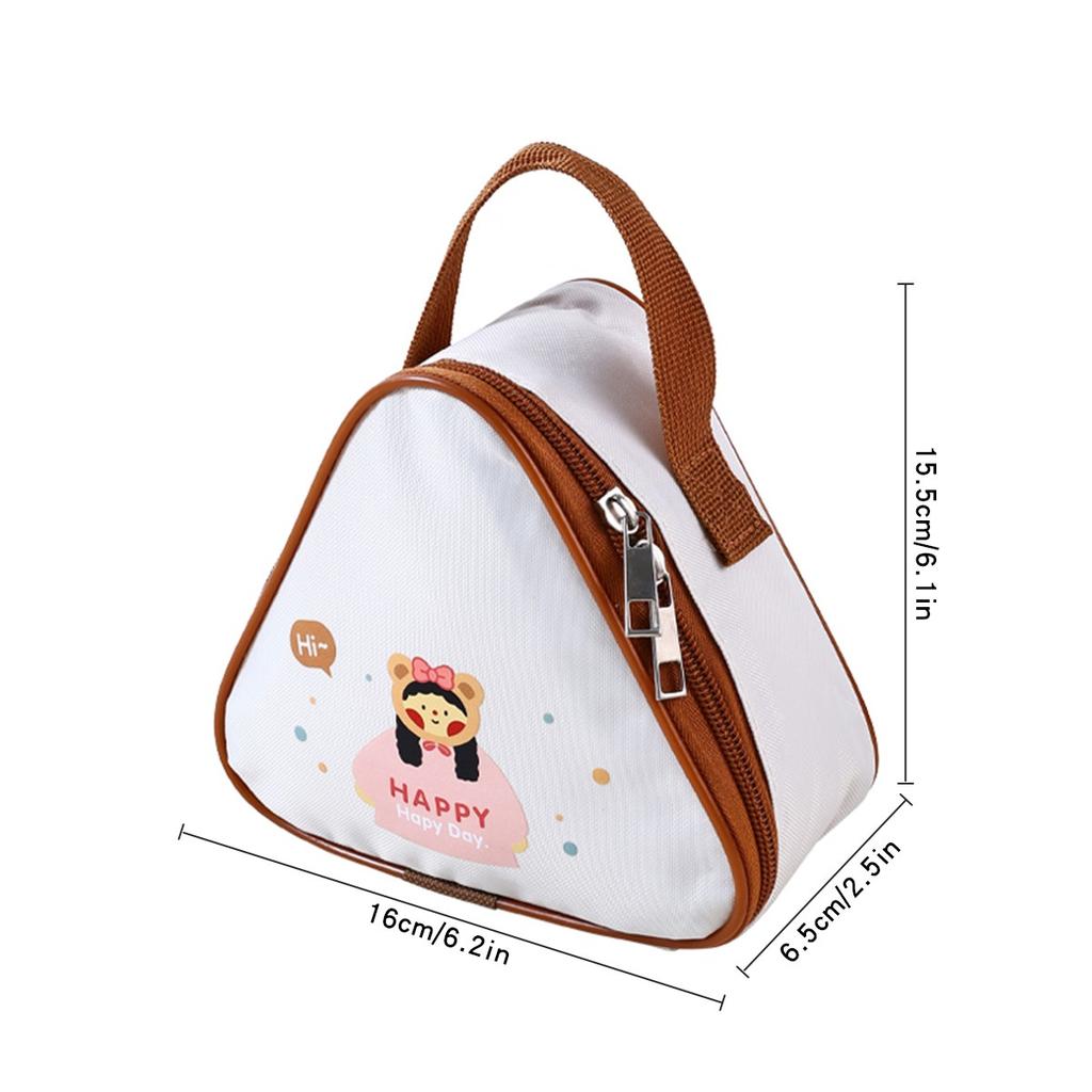 Mini Cute Picnic Bag Portable Cooler Bag Triangle Waterproof Oxford Insulated Bag Outdoor Travel Camping Thermal Lunch Bag