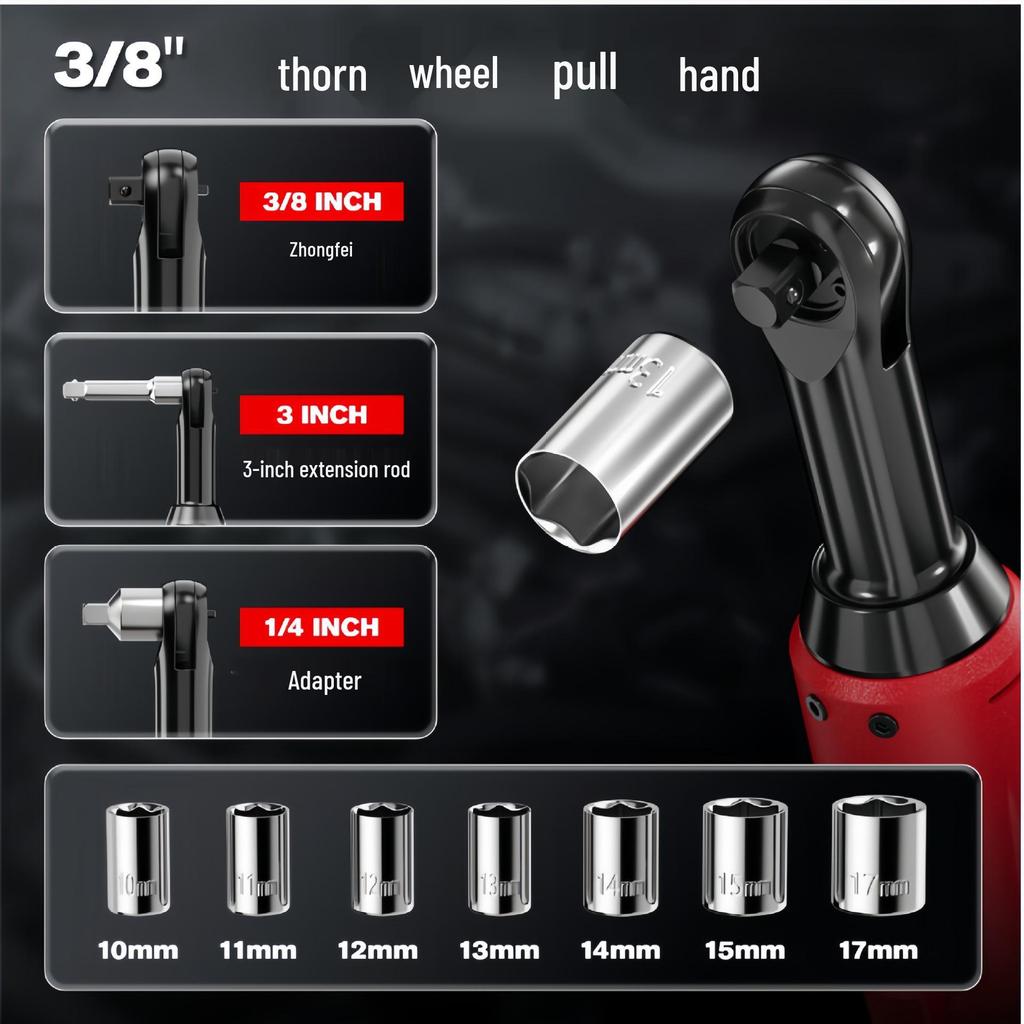 21V Electric Right Angle Ratchet Wrench with Lithium Battery for Auto Repair and Installation