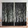 2 Panels Nordic Style Birch Tree Pattern Window Curtains - Artistic Home Decoration Curtains All Season Decorative Curtains