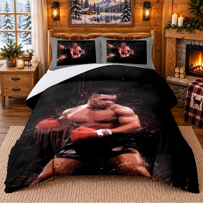 Mike Tyson Pattern Bedding 3Pcs Set Bed Sheet And Pillowcases For Indoor Bedroom