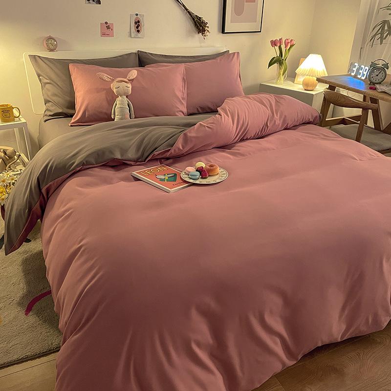 

Однотонний фланелевий постільний комплект: Простирадло, Підковдра, Наволочка - Реактивний друк, Набір з трьох предметів 150*200 Four-Piece Set