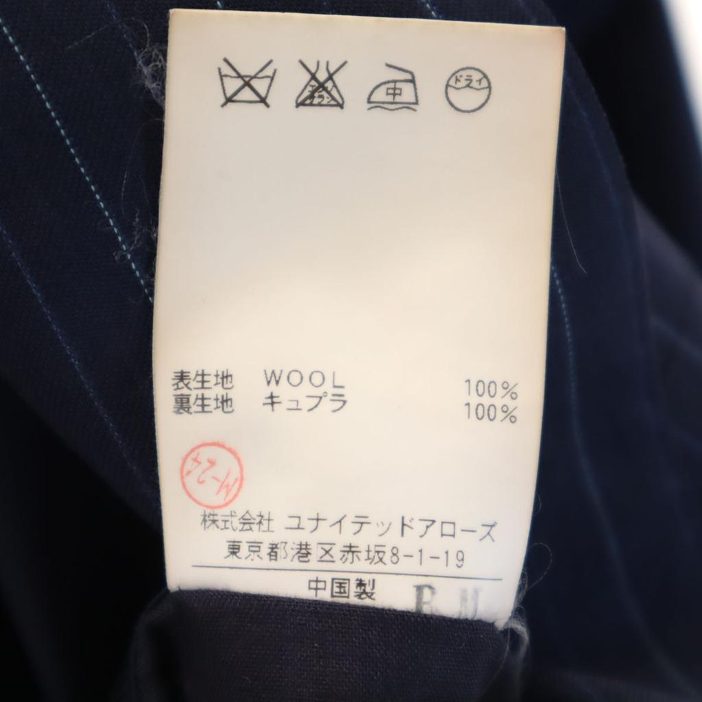 UNITED ARROWS Striped Pattern Tailored Jacket 48 Navy Men's Used
