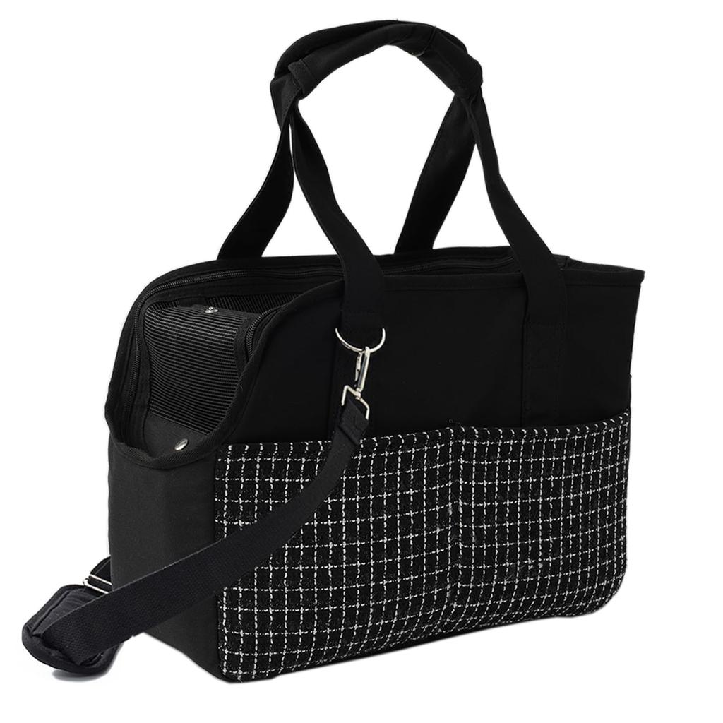 Kleine Hundetragetasche, geeignet für Katzen, Hunde oder Welpen, große Tasche mit mehreren Taschen, weiches atmungsaktives Netzpolster, Haustier