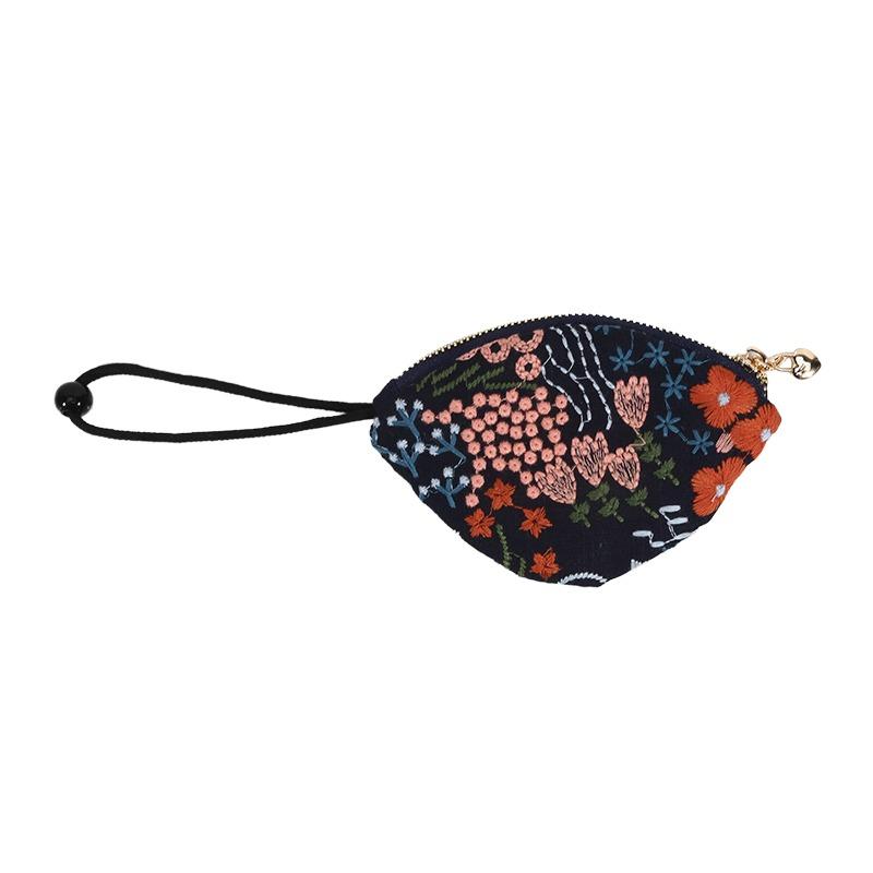 

Выдвижная сумка для ключей Мини-вышитая косметичка Портативный органайзер для ключей Кошелек-чехол для женщин Ежедневное использование Style B