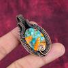 Spiny Oyster Copper Turquoise Pendant Copper Wire Wrapped Gemstone Jewelry