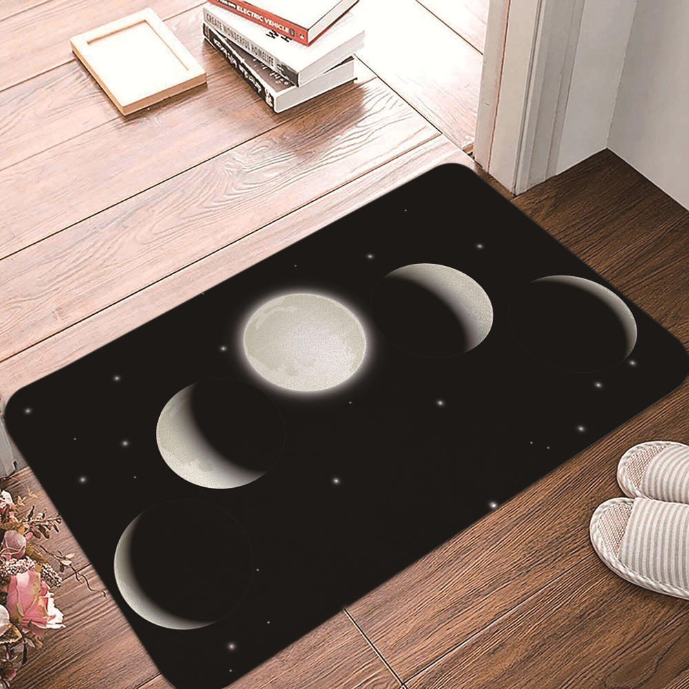 Non-slip Rug Washable Lunar Eclipse Printed Entrance Door Mat Simple Living Room Bedroom Kitchen Rug