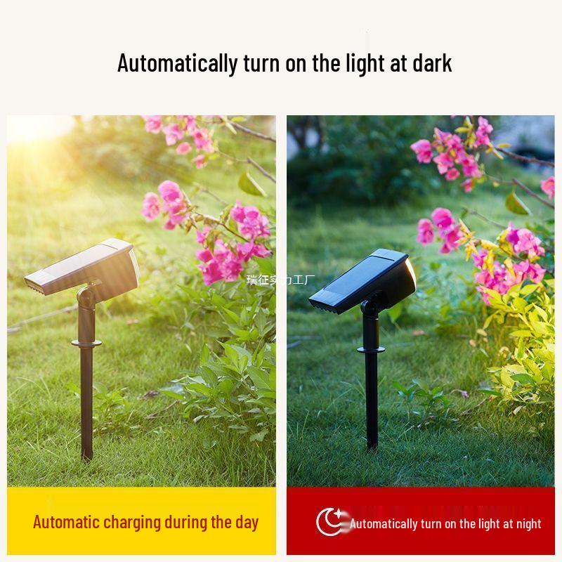 Waterproof Solar Spotlight for Garden Landscape - Super Bright Outdoor Lawn and Tree Light with Ground Plug