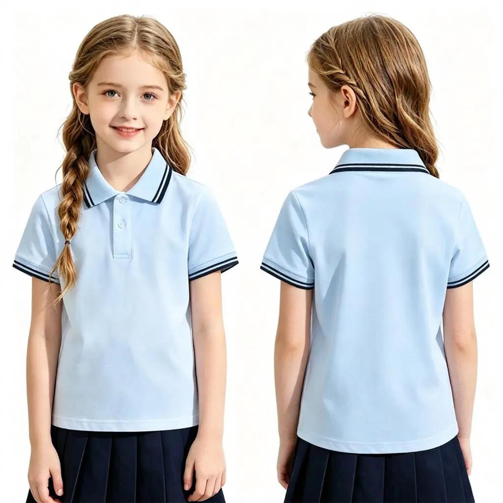 Kids Quick Dry T-Shirt Short Sleeve Breathable for School Class Uniform