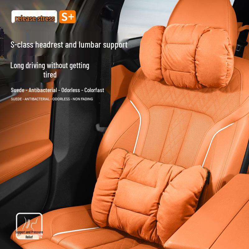 Trumpchi E8 Flannel Headrest & Lumbar Support for Legend M8, Master Neck Pillow for GS3, Ying Su M6, GS8.