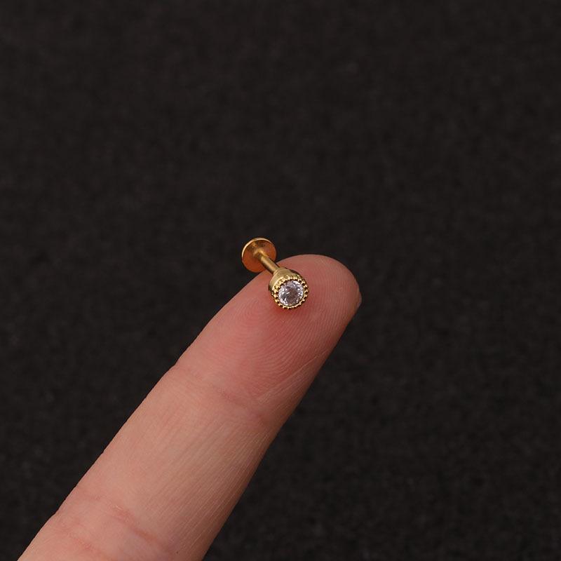 

exquisite lady s gift Stainless Steel Ear Bone Nail Twist Ball Ear Nail Butterfly Flower Puncture Earring Screw 1#