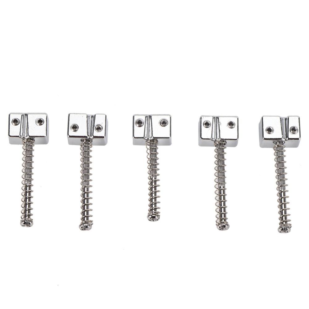 5PCS Spring Screws String Saddles Metal Electric Bass Bridge Saddles  Bass Electric Guitar Kits