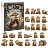 Otter Advent Calendar Otters Calendars 2026, 24 Days 2D Flat Acrylic Ornaments Christmas Miniature Animal Figures Countdown Calendar, Cute Cartoon