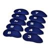 10Pcs   Neoprene   Iron   Cue Head   Cover with Number Letter(Black)