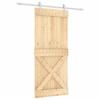 VidaXL Sliding Door and Hardware Kit 90x210 Cm Solid Pine, Interior Door, Interior Barn Door 3203019