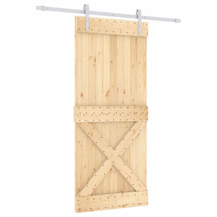 VidaXL Sliding Door and Hardware Kit 90x210 Cm Solid Pine, Interior Door, Interior Barn Door 3203019