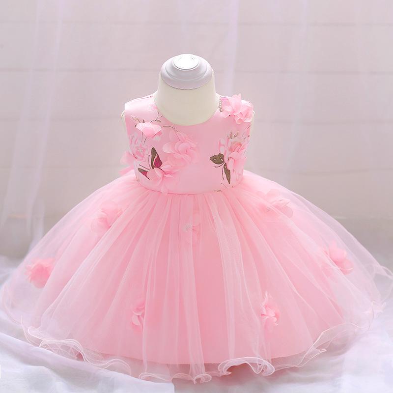 Chic Princess Birthday Dress: Fluffy Tulle, Bow, and Appliqué Design for Girls