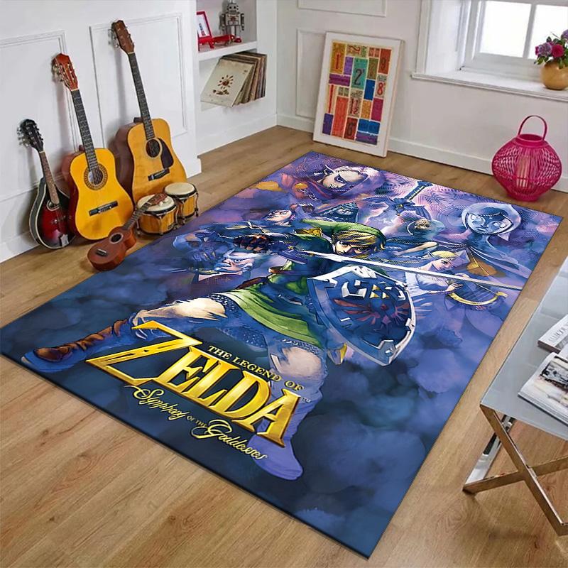 Game Zelda Printed Area Rug Carpet for Bedroom Living Room Home Decor Rugs Mat Non Slip Mat Rug for Bedside