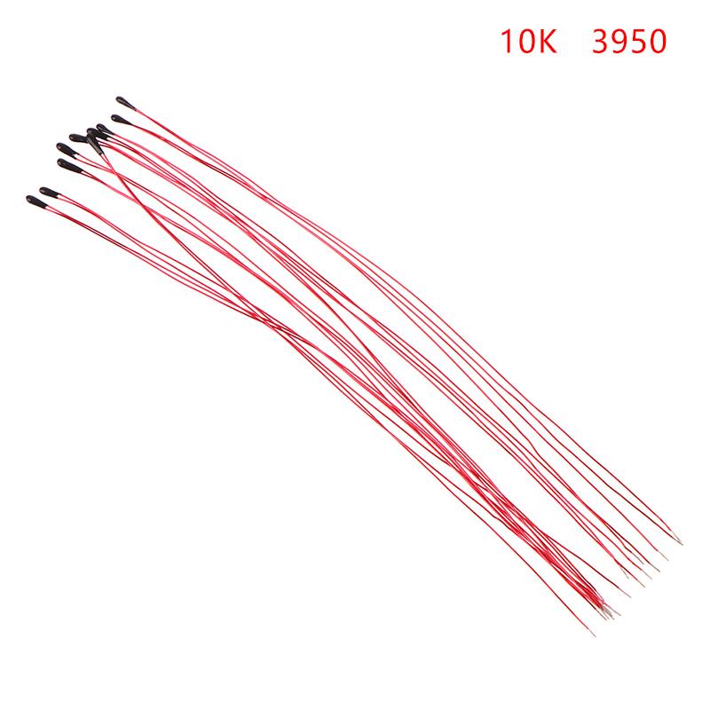 

10pcs MF52B 10K 100K ohm 1% NTC Thermistor Wire temperature Thermal Resistor 100mm 3380/3435/3470/3950/4250