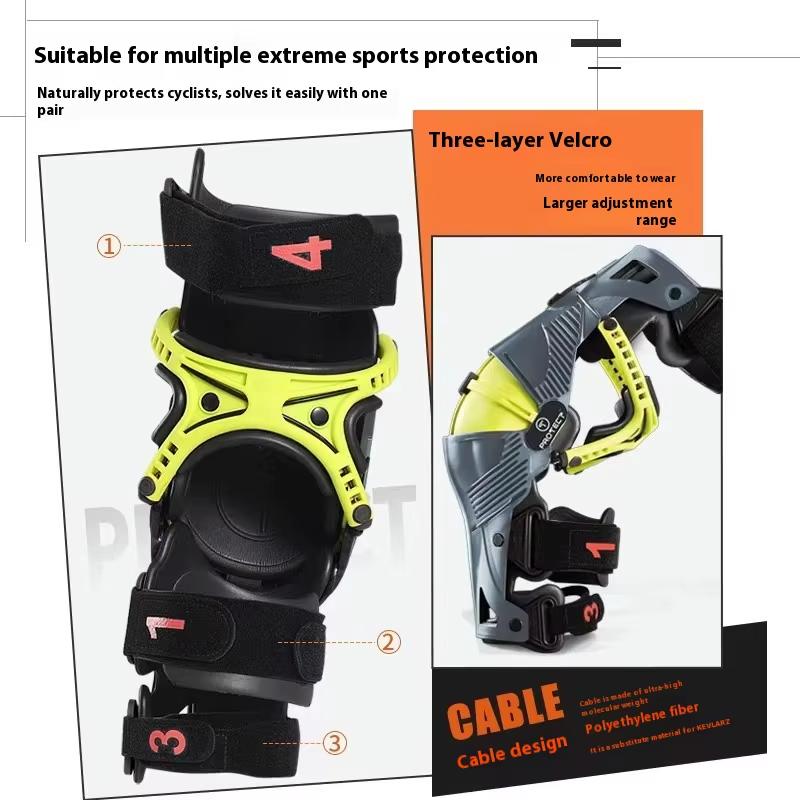 T10 Motorcycle Kneepads Adjustable Anti-Slip Gear With Gel Padding Exoskeleton Armor Motocross Riding Protective Equipment S-XXL