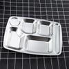 Assiette à portions en acier inoxydable 304 Assiette compartimentée Plateau à compartiments Convient pour un usage domestique et professionnel en cuisine