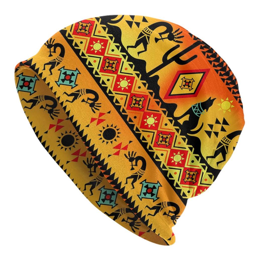Custom Southwest Tribal Native American Kokopelli Skullies Beanies Caps Streetwear Winter Warm Knit Hat Adult Unisex Bonnet Hats