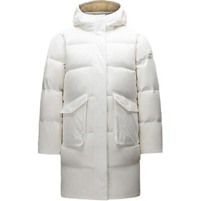 Training Series Sports Casual Simple Solid Color Hooded Zipper Loose Down Jacket Women Outerwear Paper-White 162517901-4