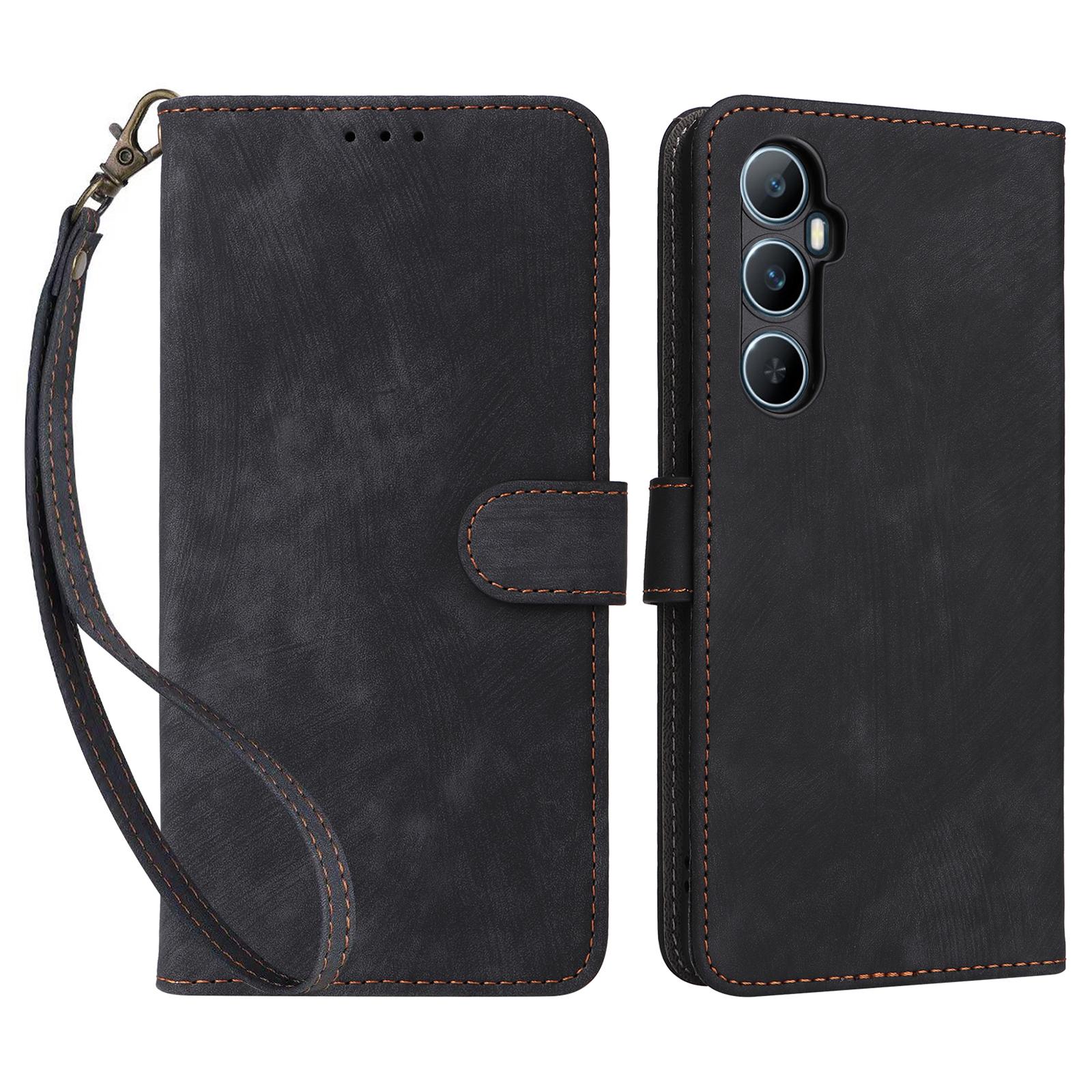 

Для Realme C65 4G Чехол с RFID-блокировкой, чехол-подставка для телефона с магнитной застежкой Black