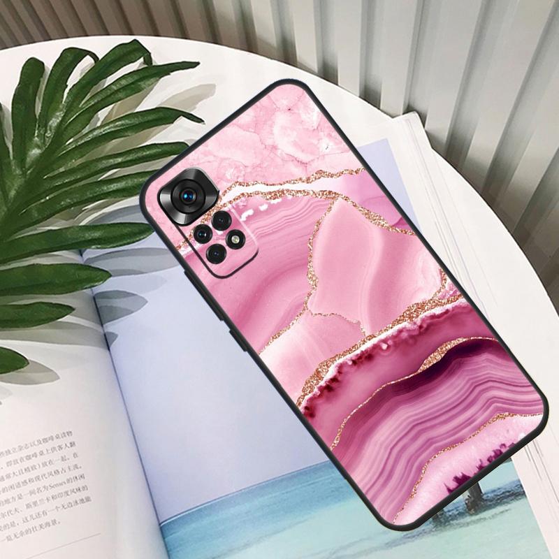 Teal Blue Gold Agate Marble Funda For Xiaomi Redmi Note 13 10 11 12 14 15 Pro Plus Case For Redmi 15C 12C 13C 14C 10C 15
