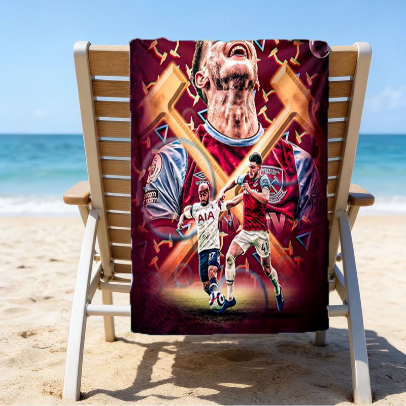 Hammer Football Printed Beach Towel, Super Soft Microfiber, Perfect Gift Birthday, for Pool, Beach, Travel, for Family and Friends