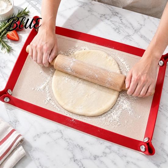 Convertible Grill Pan Mat Silicone Baking with Corner Clips Reusable Pastry Rolling Dishwasher Safe Roasting Mat Kitchen Countertop Protector