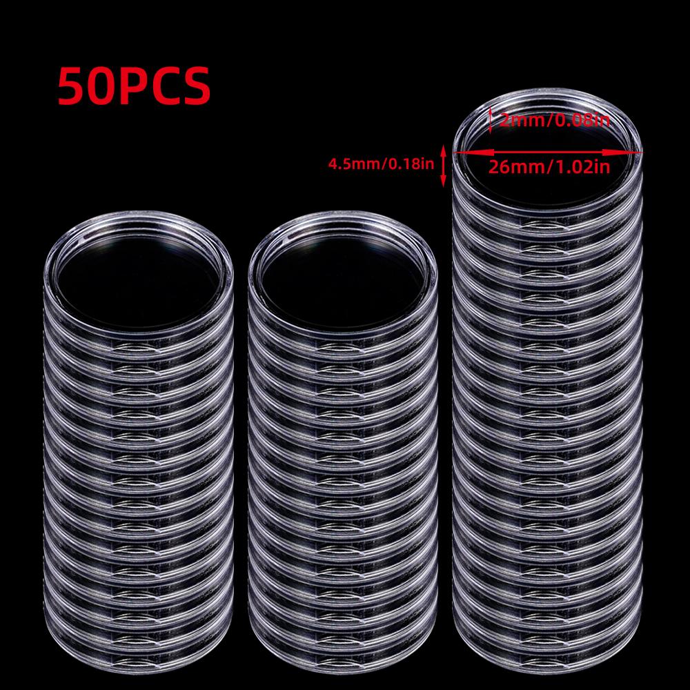 10/50/100Pcs 19-33mm Transparent Coin Cases Holder Coin Collecting Box Case Coins Storage Capsules Protection Boxes Container