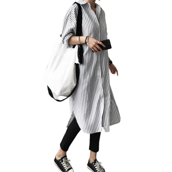 

Кардиган большого размера, сочетающийся по цветам, полосатый принт, контрастный принт, длинные рукава, однобортные брюки, длинный стиль, летний стиль S белый