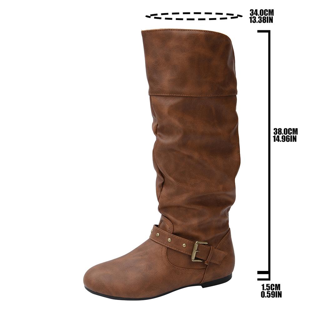 Plus Size Shoes for Women 36-43 Autumn Spring 2026 Women Round Toe Comfortable Platform Non-slip Mid-calf Boots Women Shoes