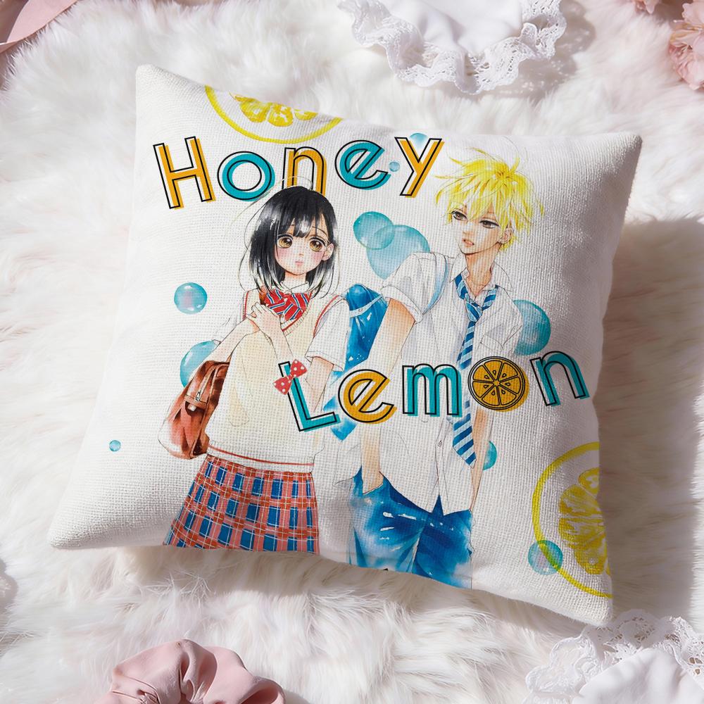 

H-Honey Lemon Soda Cushion Cover Premium Comfort Reversible Pillow Cove -Two in One Design for Any Room & Car Interior 30cmx30cm