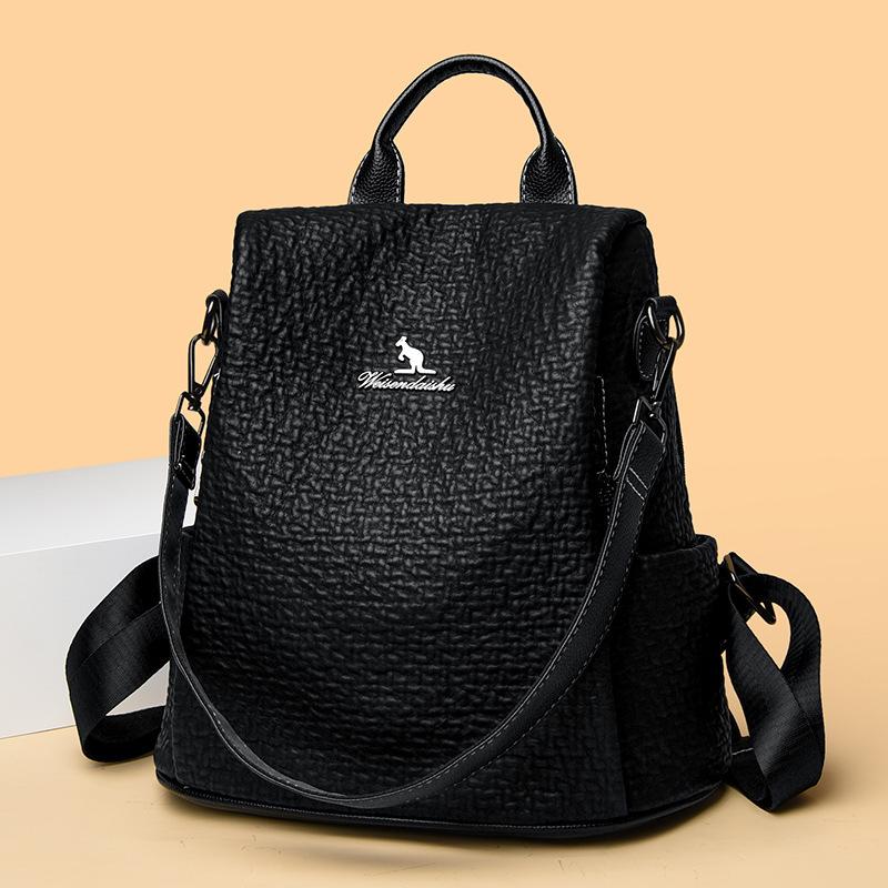 Schoolbag Kangaroo Backpack Women's 1011 New Korean Version Fashion Versatile Large Capacity Travel Backpack Lightweight Anti-School Bag