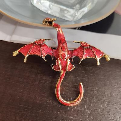 Retro Oil Drip Cartoon Dragon Shape Brooch Men's Personalized Suit Coat Accessories Pin Jewelry