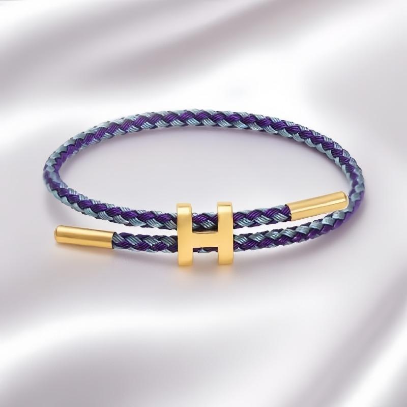 

Універсальний та атмосферний браслет з мотузки з нержавіючої сталі з H-подібною пряжкою, регульований браслет, водонепроникний з титанової сталі для жінок та чоловіків