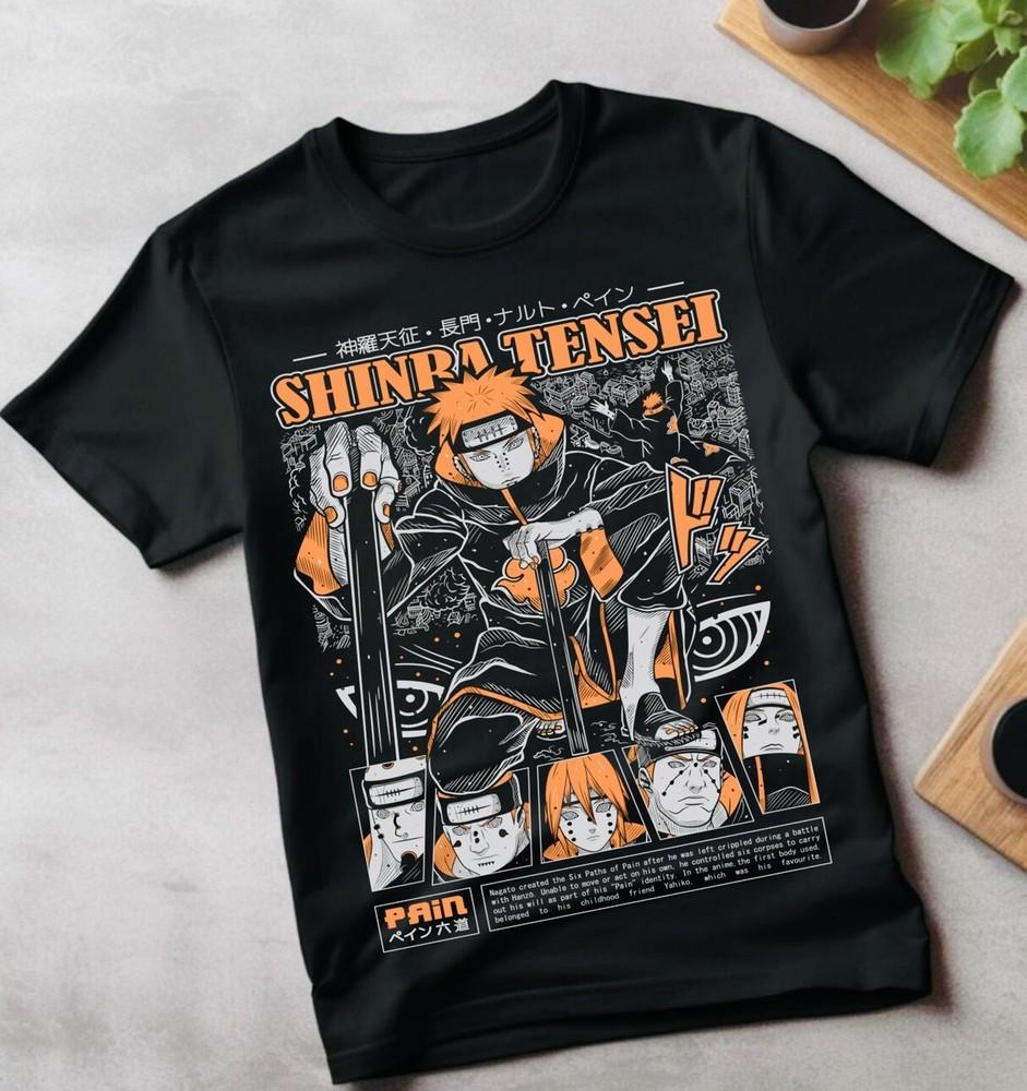 Naruto Itachi Uchiha Tshirt Pain Akatsuki Horror Anime Gift Shirt All Size S