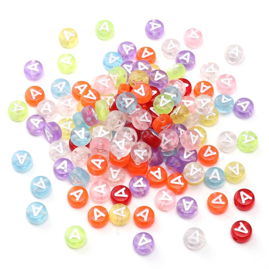 100 ks Akrylové korálky s písmeny Kulaté volné korálky pro DIY náramek Výroba módních šperků