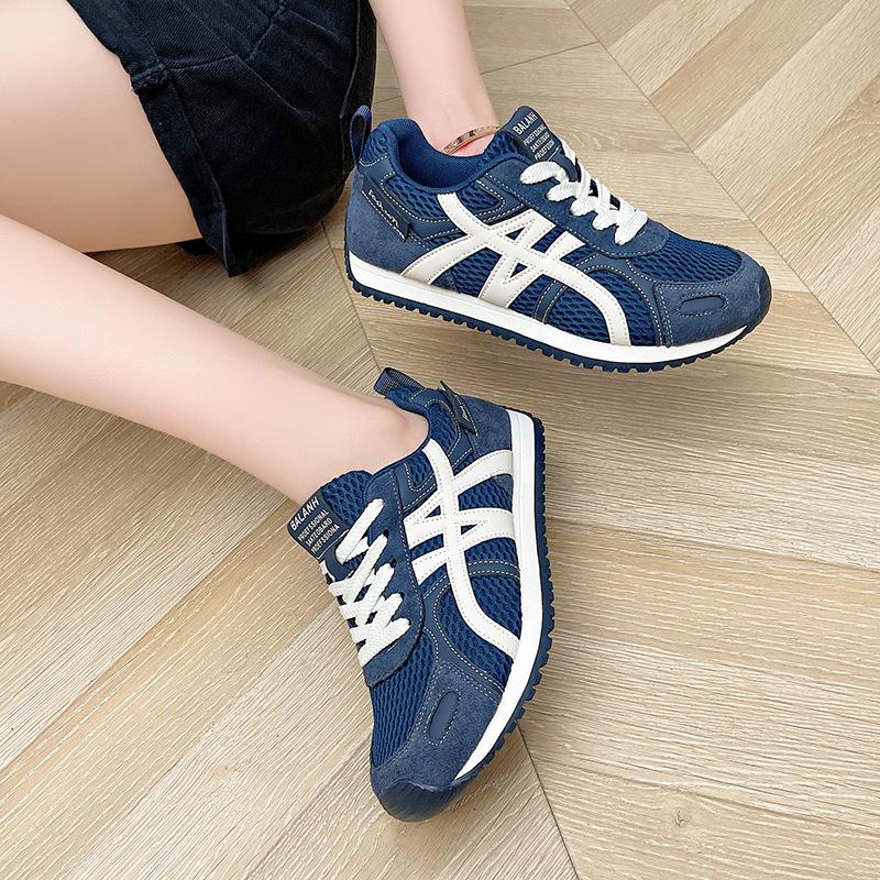 2025 New Leather Breathable Mesh Platform Forrest Gump Shoes Women's Summer and Autumn Versatile Casual Sports Running Shoes Casual Shoes