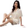 Women's pajamas are cold and cool 1011 new summer ice silk thin short-sleeved cardigan shorts loungewear set