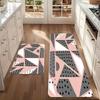 1PC Geometric Pattern Kitchen Rug Non-Slip Door Mat Pop design Bathroom Rug Bath Mat Carpet for Home Sink Laundry Decoreeree