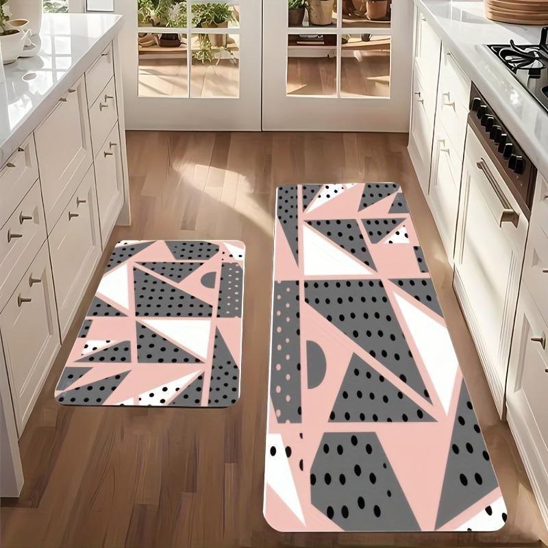 1PC Geometric Pattern Kitchen Rug Non-Slip Door Mat Pop design Bathroom Rug Bath Mat Carpet for Home Sink Laundry Decoreeree