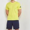 Adidas T Shirts Men's Bright Yellow Crew Neck Moderate Straight Fit CZ5425