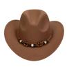 Western Cowboy Top Hat Spring And Autumn New Jazz Hat Big Brim Pentagram Belt Accessories Felt Hat Men And Women