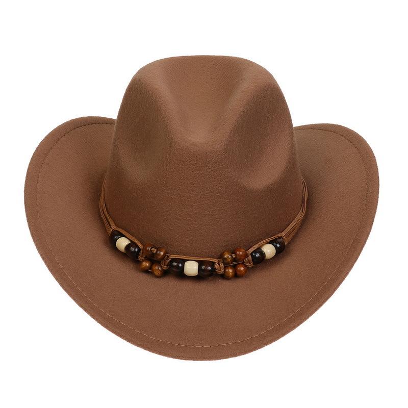 Western Cowboy Top Hat Spring And Autumn New Jazz Hat Big Brim Pentagram Belt Accessories Felt Hat Men And Women