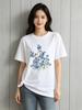 Women's Printed Round Neck Short Sleeve T-shirt Comfortable Casual Top In European Style