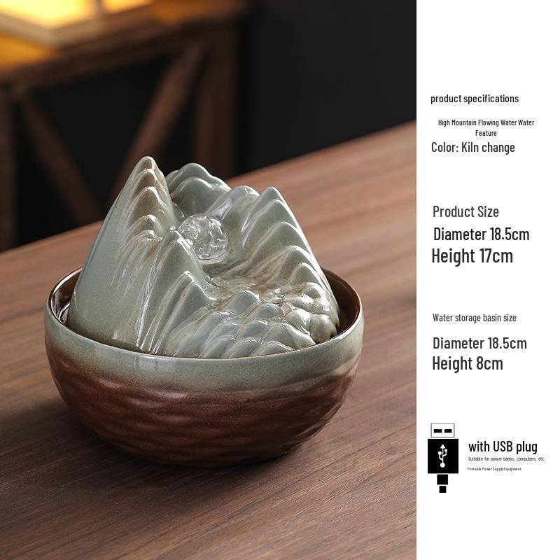 Kolo bohatství Feng Shui: Stolní vodní fontána s tekoucím míčem pro hojnost